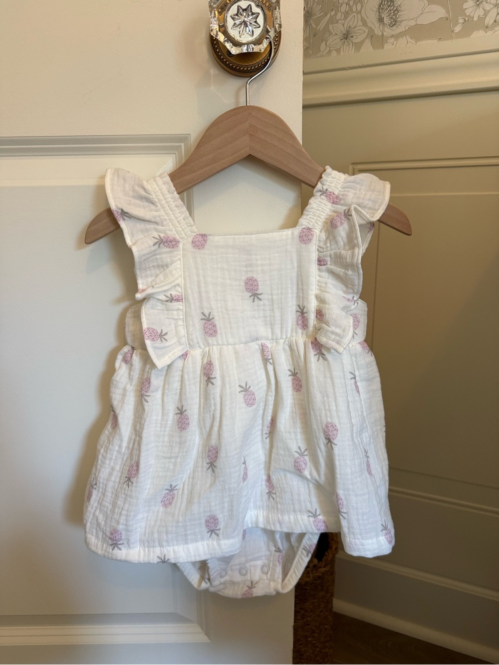 Carter's White and Pink Floral Baby Bottoms